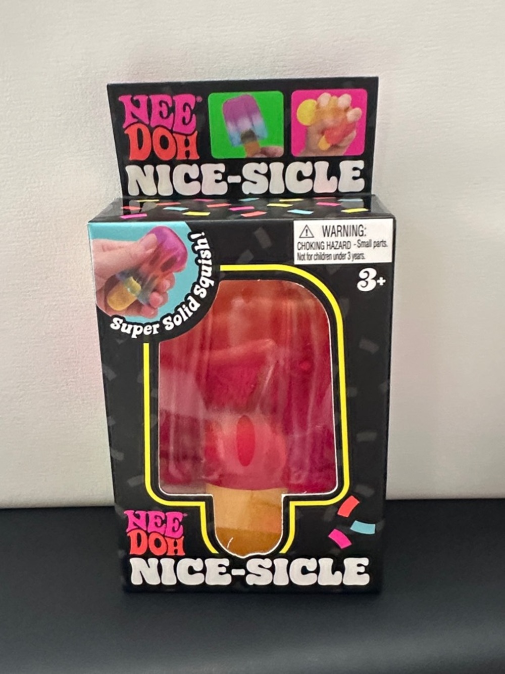 Nee Doh Nice-Sicle Squishy Toy - Pink and Orange Popsicle Stress Reliever.